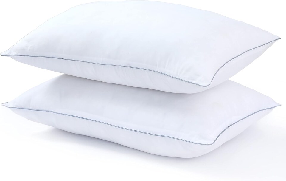 image 1 of Nod Off Egyptian Cotton Pillow, Hollowfibre Fill, Back & Side - Pack of 2
