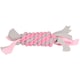 image 3 of Pink Small Dog Puppy Fleecy Rope Coil Play Toy Great For Teeth & Gums