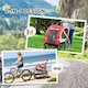 image 7 of PawHut 2-In-1 Dog Bike Trailer Stroller w/ Universal Wheel Reflector Flag Red
