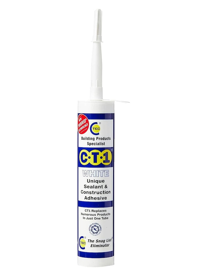image 1 of CT1 White Construction Sealant Adhesive Tube for Virtually Any Material Pack 12