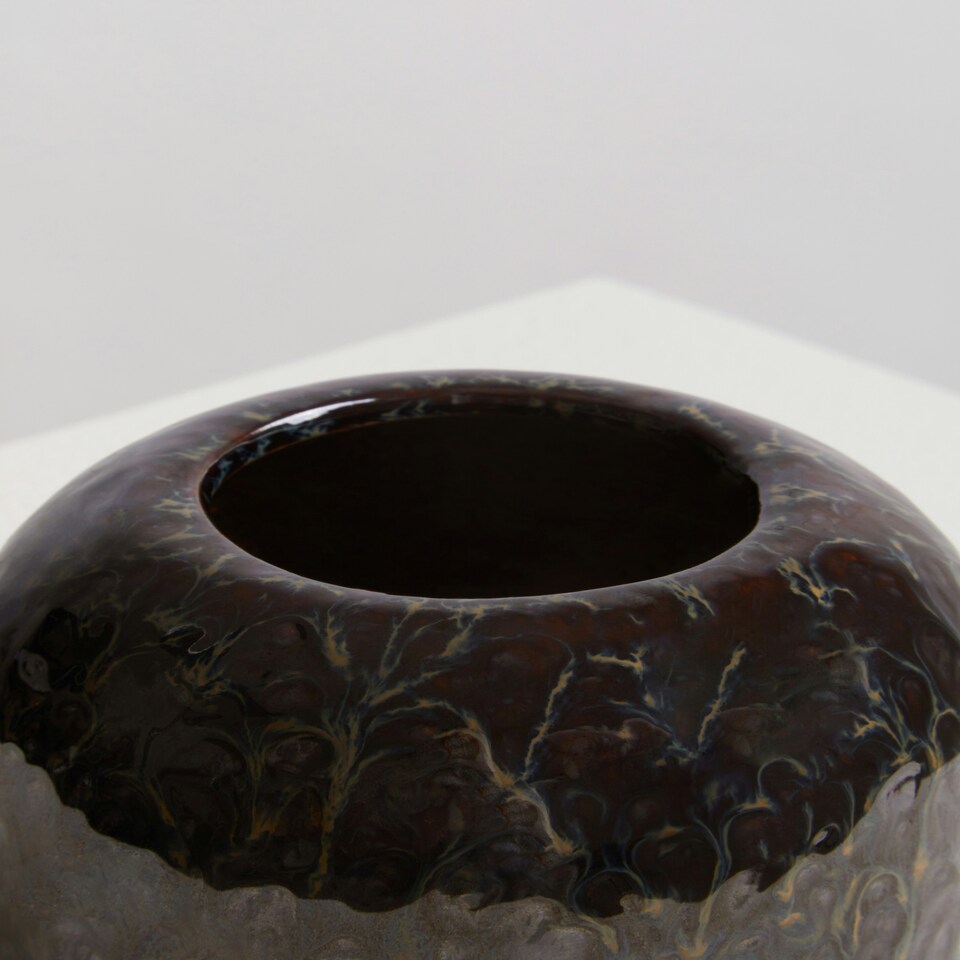 image 1 of Interiors by Premier Blue Indoor Planter, Stoneware Flower Pot with Earthy Elegance, Dark Blue Plant Pot for Contemporary Decors Blue