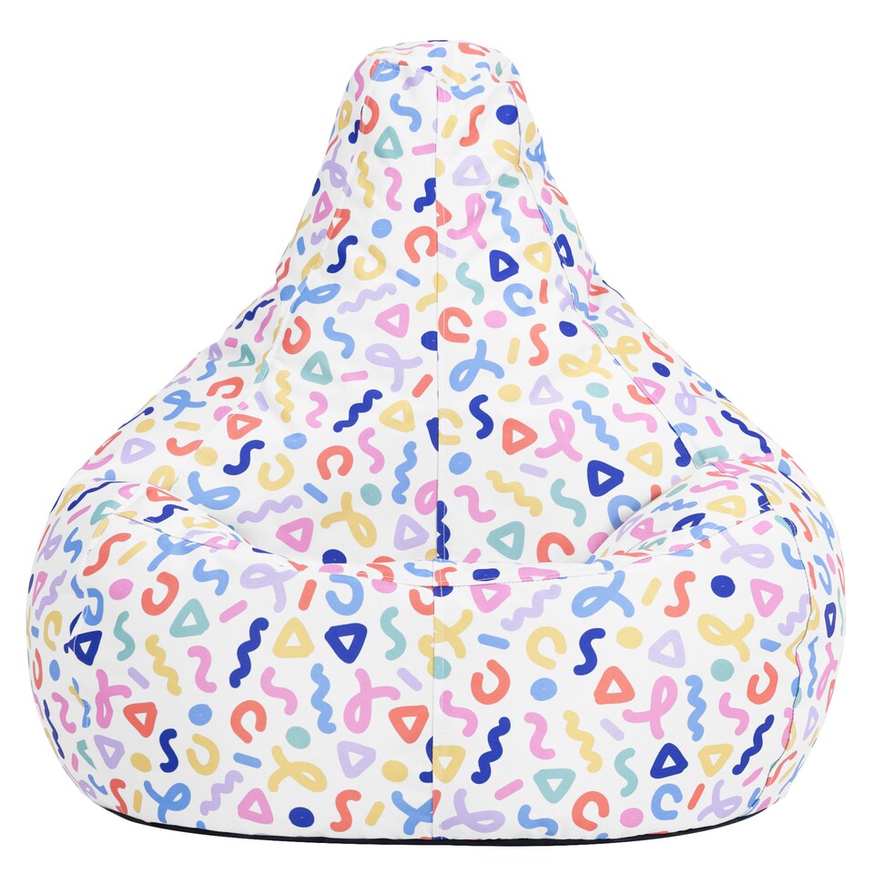 image 1 of icon Kids Highback Beanbag Confetti Print Multi Coloured
