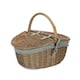 image 7 of Antique Wash Finish Oval Lined Picnic Basket Blue | Navy Blue | One Size