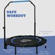 image 6 of HOMCOM Foldable Mini Fitness Trampoline w Foam Handle, Blue
