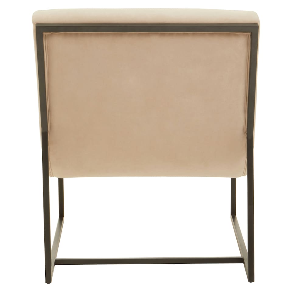 image 1 of Interiors by Premier Ivory Velvet Cocktail Chair Cream