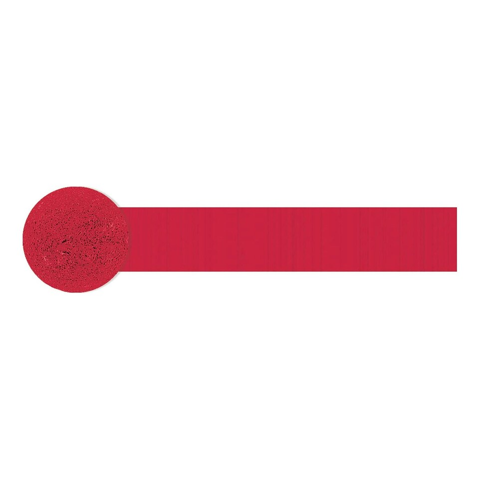 image 1 of Amscan Crepe Paper Plain Streamers - Apple Red - One Size