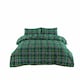 image 1 of Thermal Flannelette Tartan Duvet Cover Set Warm Brushed Cotton Bedding | Green | King