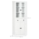 image 7 of HOMCOM Kitchen Cupboard Storage Cabinet Adjustable Shelves, Glass Door, 160cm