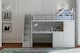 image 3 of Dakota High Sleeper Bed Frame with Desk and Storage in Grey | Grey | Single