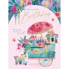Words 'n' Wishes Traditional Open Birthday Card for a Female, Friend Birthday Card, Multi-Coloured 197 x 152 mm
