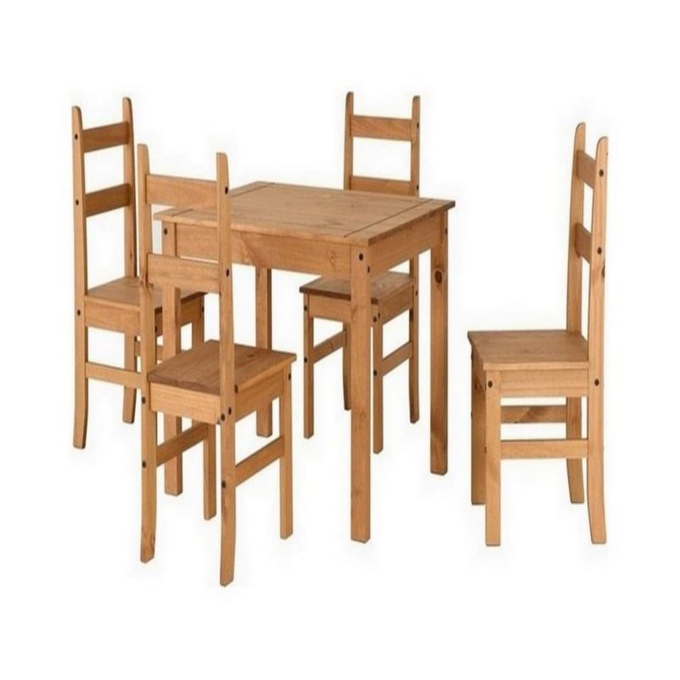 image 1 of Corona Budget Dining Set - Distressed Waxed Pine | Brown | 5