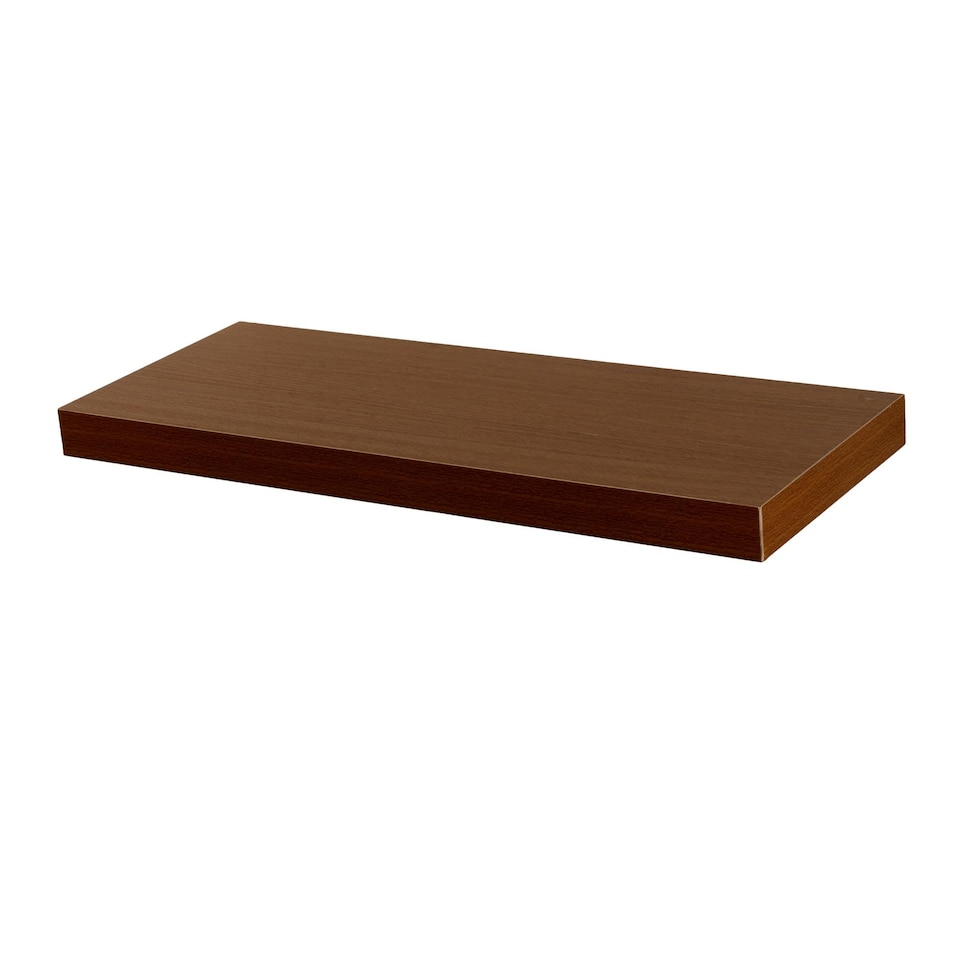 image 1 of Harbour Housewares 60cm Floating Wall Shelf - Photo Gallery Bookshelf Wall Shelves for Storage & Display | Brown | Walnut | 1
