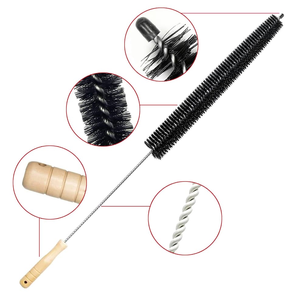 image 1 of SPARES2GO Long Reach Cleaning Brush Radiator Washing Machine Tumble Dryer Lint Dust Tool