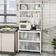 image 5 of COSTWAY 6-Tier Kitchen Pantry Cabinet Buffet Cabinet White White