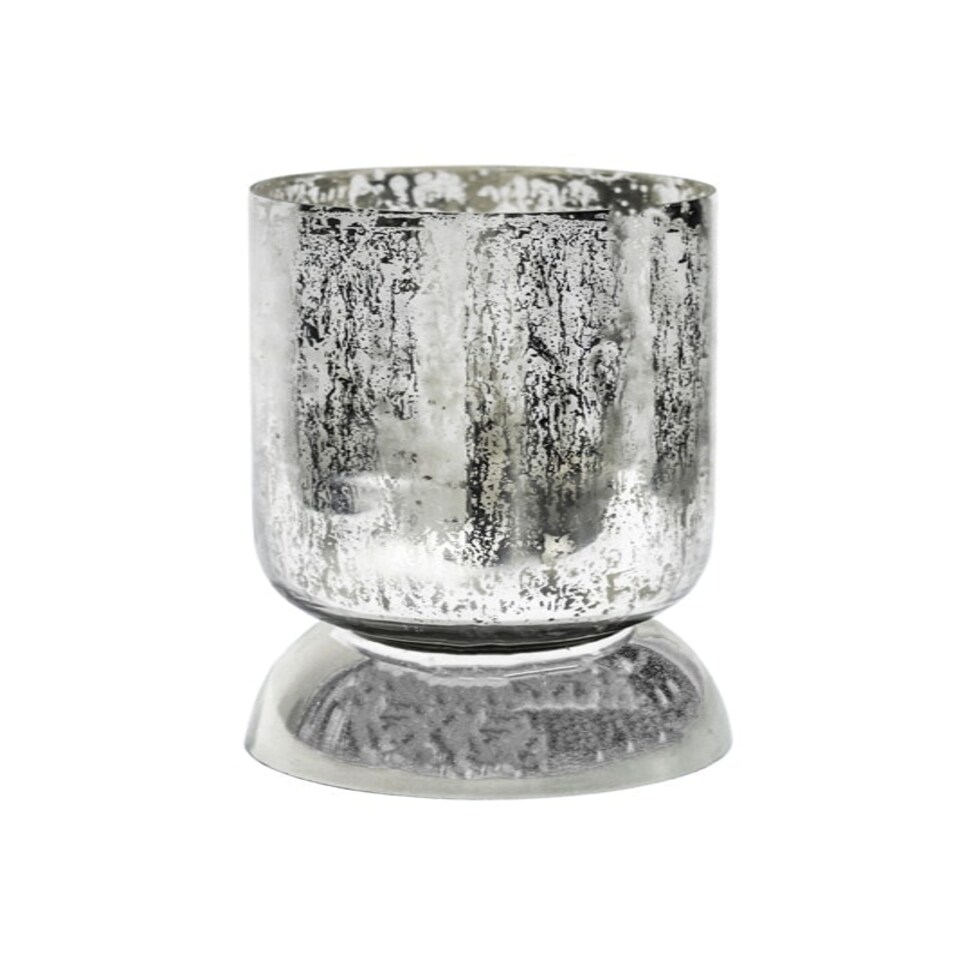 image 1 of Regency Metalic Tiered Decorative Vase - Glass - L15 x W15 x H23.5 cm - Silver Silver