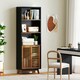 image 10 of COSTWAY Bookshelf 5-Tier Bookcase w/Reversible Shelf Black
