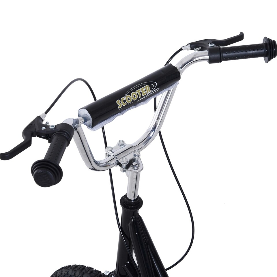 image 1 of HOMCOM Teen Scooter Adjustable Height Dual Brakes Rubber Wheels Kickstand, Black
