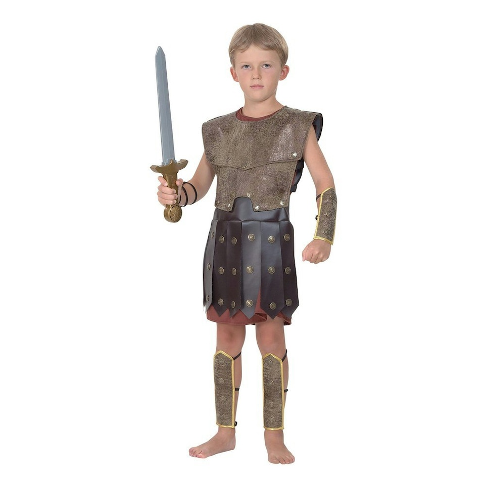 Bristol Novelty Boys Warrior Boy Costume - Brown - M Brown | M