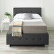 image 10 of End Lift Ottoman Storage Bed Single, Black Linen