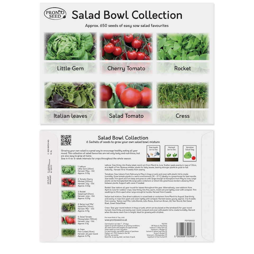 image 1 of Pronto Seed Vegetable Seeds Bumper Pack - 21 Popular Varieties, Over 1,700 Seeds for Growing Your Own Veg