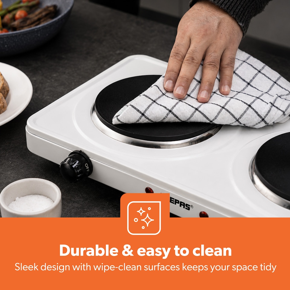 image 1 of GEEPAS 2000W Double Hot Plate, White