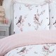 image 3 of Vintage Toile Floral Microfibre Reversible Duvet Cover Set with Pillowcase Multi | King