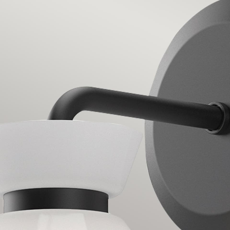 image 1 of Alora Mood Halston Dome Wall Lamp Contemporary Matt Black 1x E14