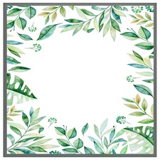 Light botanical leaves (Picture Frame) Grey | L
