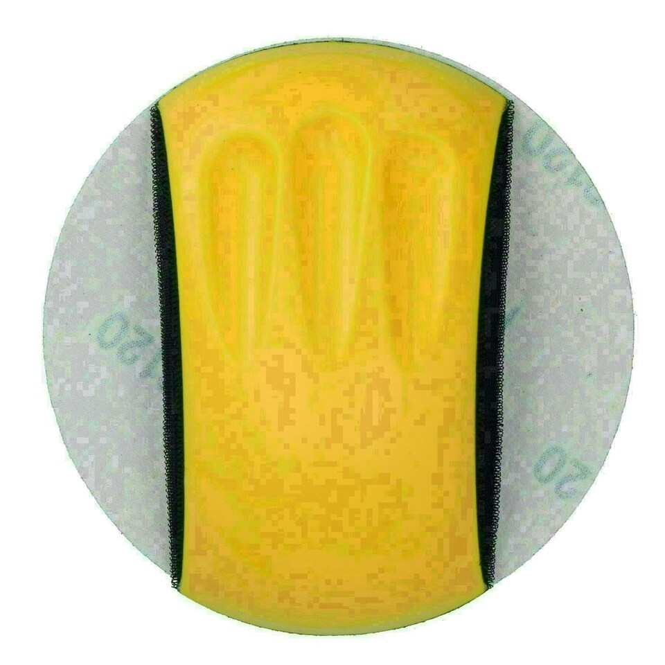 image 1 of Sanding Block Hook/Loop With 3 Discs Yellow 85 x 150 mm 3 Pads / Discs DA Sil231