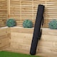 image 9 of Outdoor 6 Person Rectangular Wooden Garden Patio Dining Table Chairs with Black Parasol and Base Set