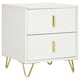 image 1 of HOMCOM Modern 2 Drawer Dresser, Fluted Bedroom Dresser Chest of Drawers with Metal Legs and Steel Handles for Bedroom, White