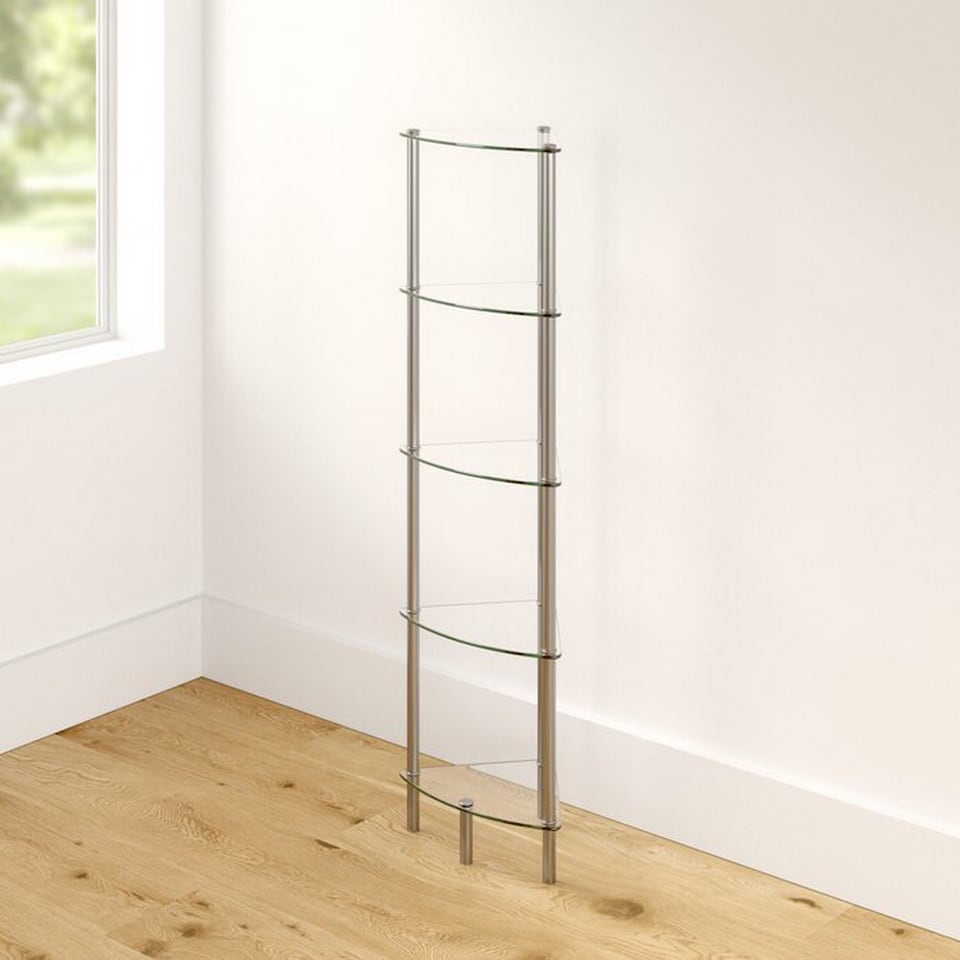 image 1 of 5-Tier Clear glass corner rack-Polo 5Tier Display Glass Unit/Bathroom Rack