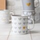image 2 of Romantic Love Heart Print Ceramic Mug 440ml | Grey | Sweetheart Grey Hearts | 440ml | 1