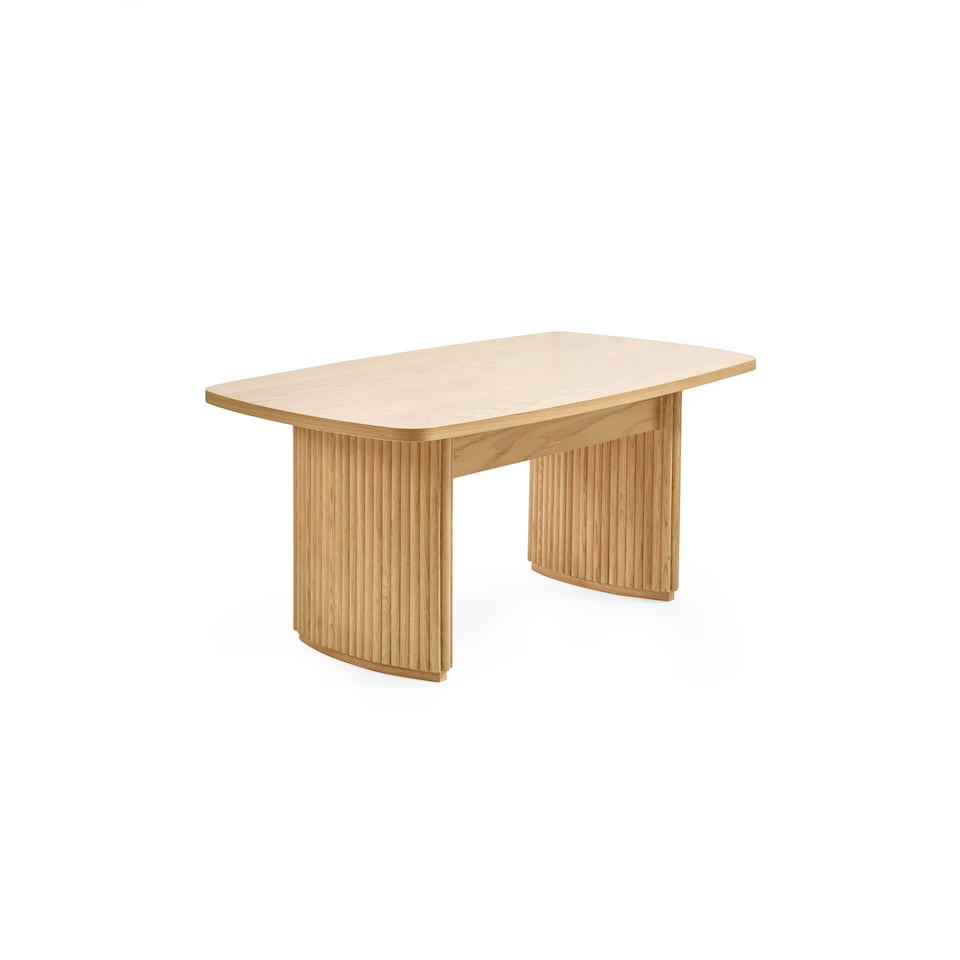 image 1 of Louis Light Oak Effect Fluted 90cm Compact Coffee Table