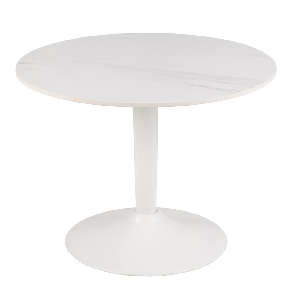 image 1 of Malta Ceramic Round Coffee Table in White 60x45cm