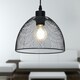 image 4 of First Choice Lighting Set of 2 Cassidy Medium Black Mesh Easy Fit Metal Pendant Shades Black