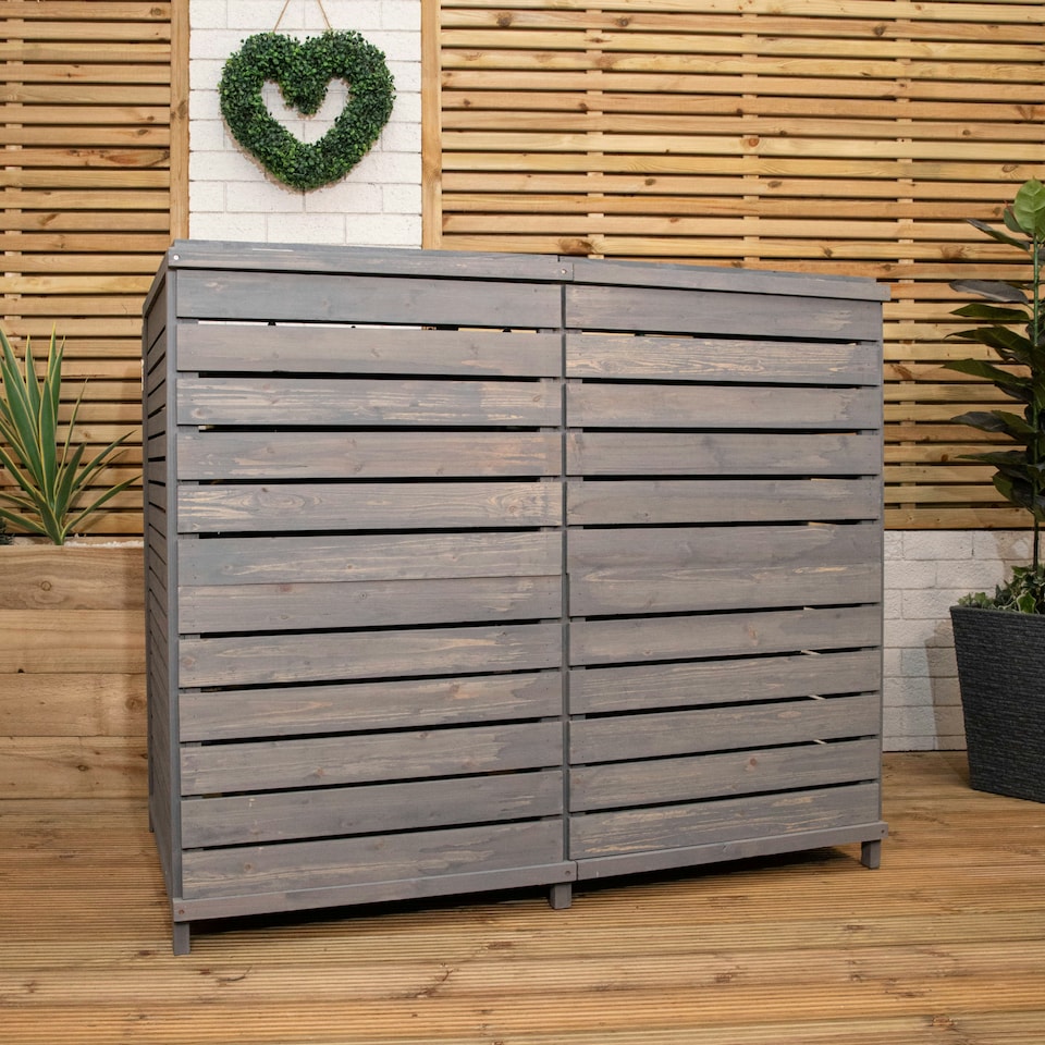 image 1 of Pack of 4 Grey Washed Back Panels Only For SA-BINS3 Double Bin Storage