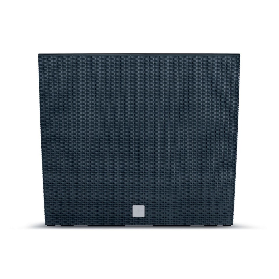 image 1 of Rato Case Tall Rattan Rectangle Flower Pot | Black | 1