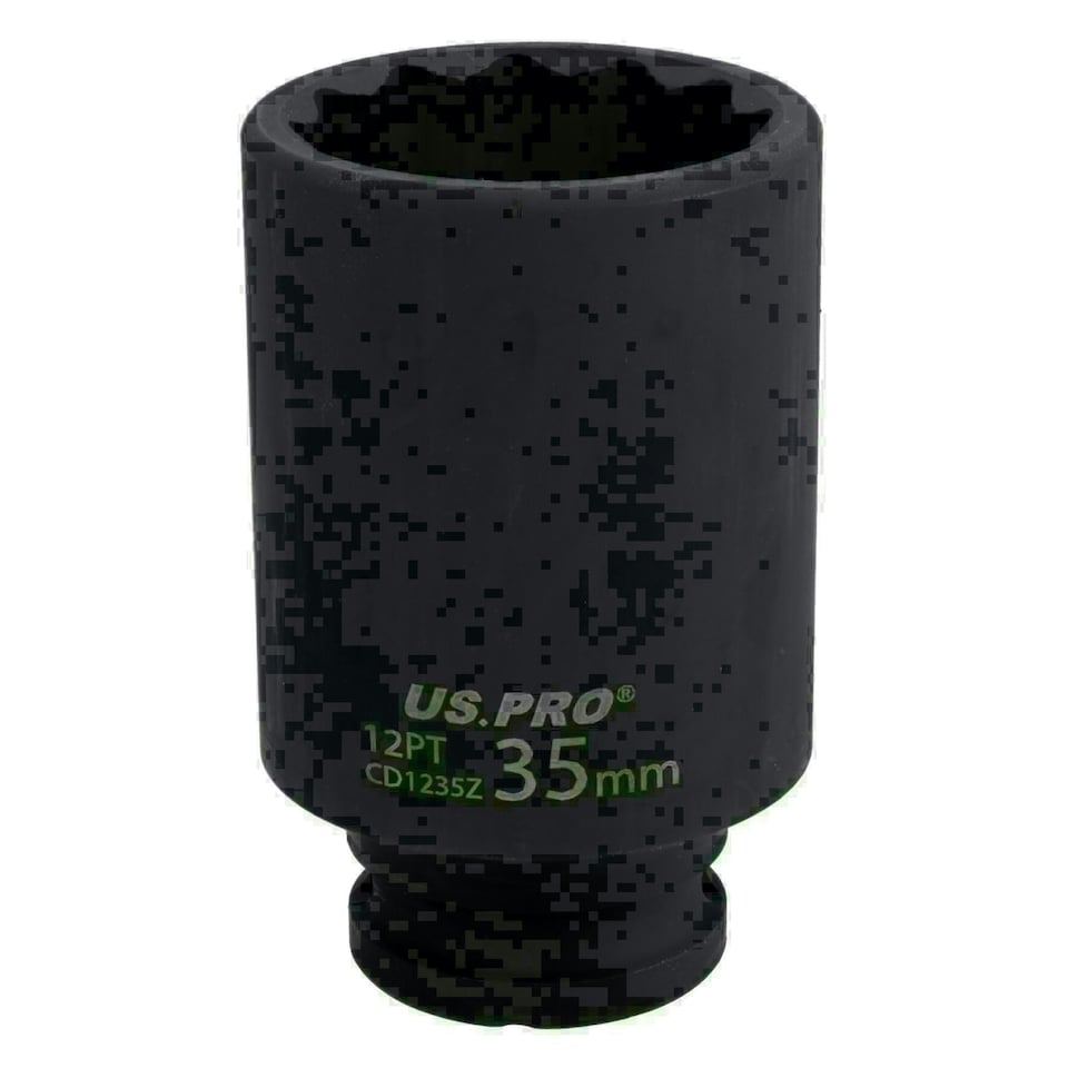 image 1 of 35mm 1/2" Drive Deep Impacted Thin Wall Walled Hub Nut Socket 12 Sided