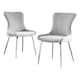 image 1 of Furniturebox 2x Nora Light Grey Velvet Silver Leg Dining Chairs