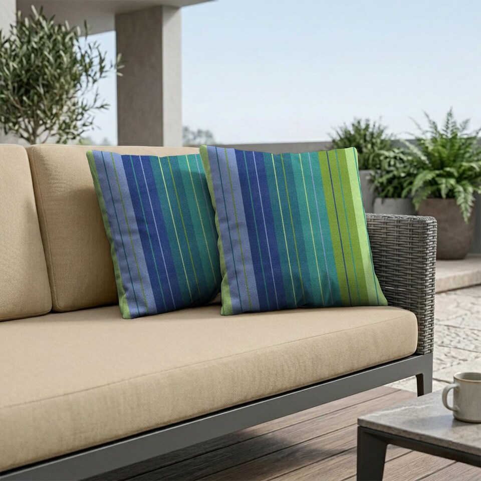 image 1 of Covers&All Sunbrella Pillows Set of 2 UV Fade resistant and Water Repellent Square Throw Pillows