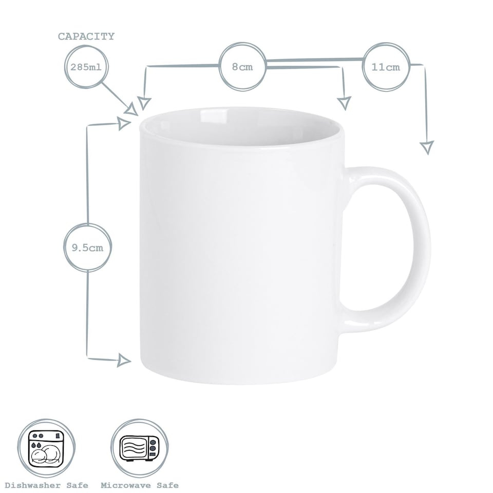 image 1 of Argon Tableware Classic White Mugs - 285ml - Pack of 12 | White | White