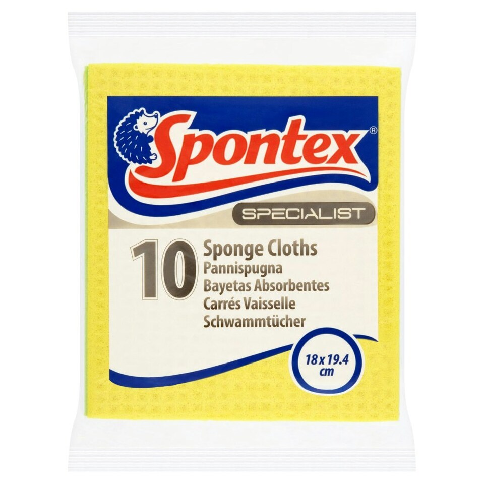 Spontex Specialist 10 Sponge Cloths 100g (Pack of 1) N/A