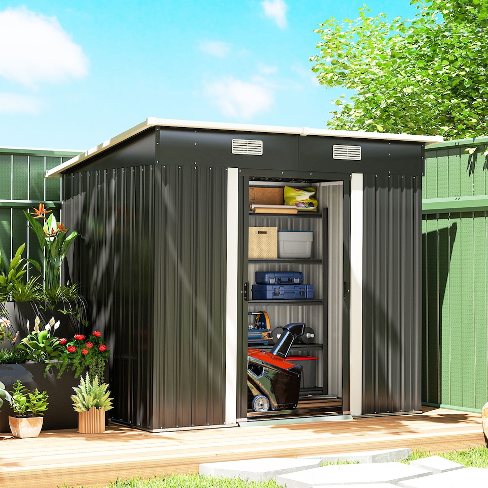 image 1 of Outsunny 7 x 4ft Outdoor Garden Storage Shed for Garden