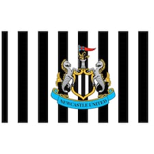 Newcastle United FC Stripe Flag - Black/White/Blue - One Size | Multi