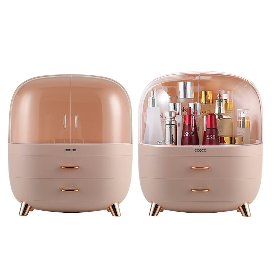 image 1 of Living and Home Dustproof and Waterproof Makeup Organizer - Rose Pink - L size