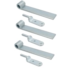HD Strap Tailgate Straight Hinge 160mm Long + 12.5mm Bolt On Gudgeon Pin 3pk Silver