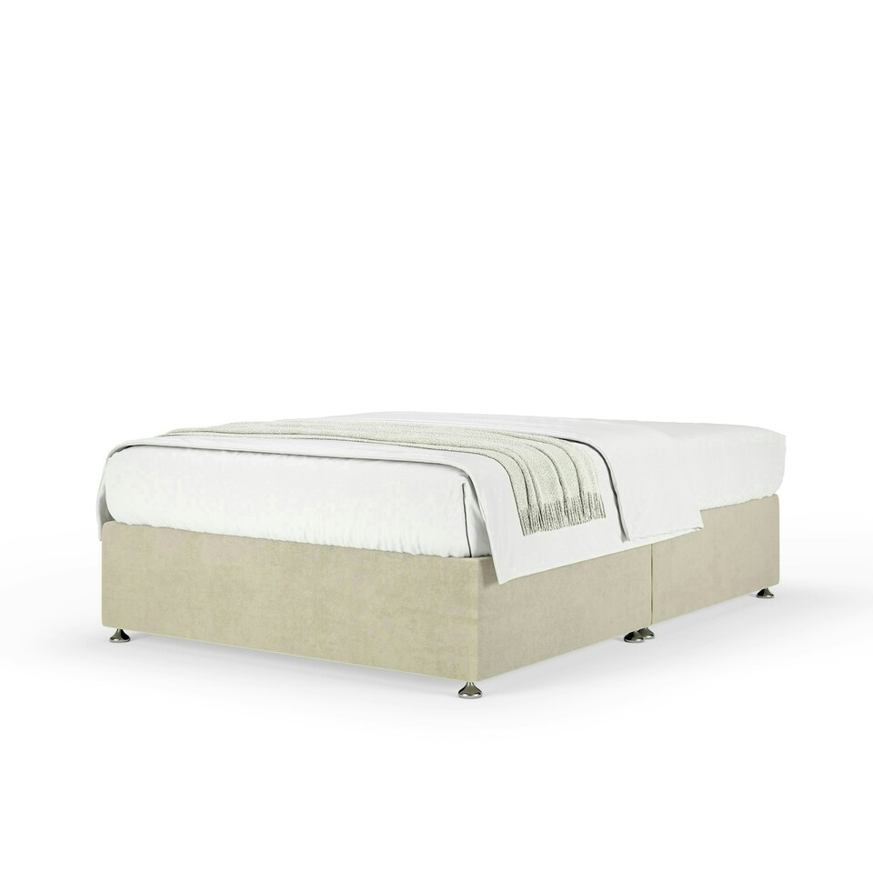 image 1 of Majestic 1000 Pocket Sprung Cream Naples Velvet Divan Set Small Single