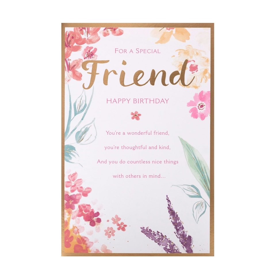 image 1 of Friend Birthday Card - Floral