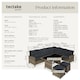 image 6 of 8 Seater Garden Furniture Set Barletta with Cushions, Footstools and Table | Brown | nature/dark grey | 1